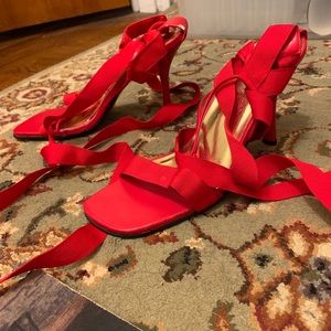 Red dress sandals